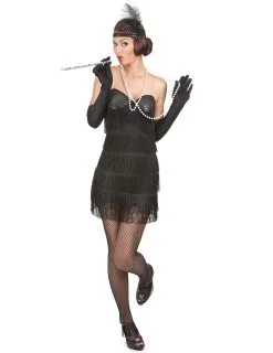 Zwarte Charleston Kostuum Voor Dames