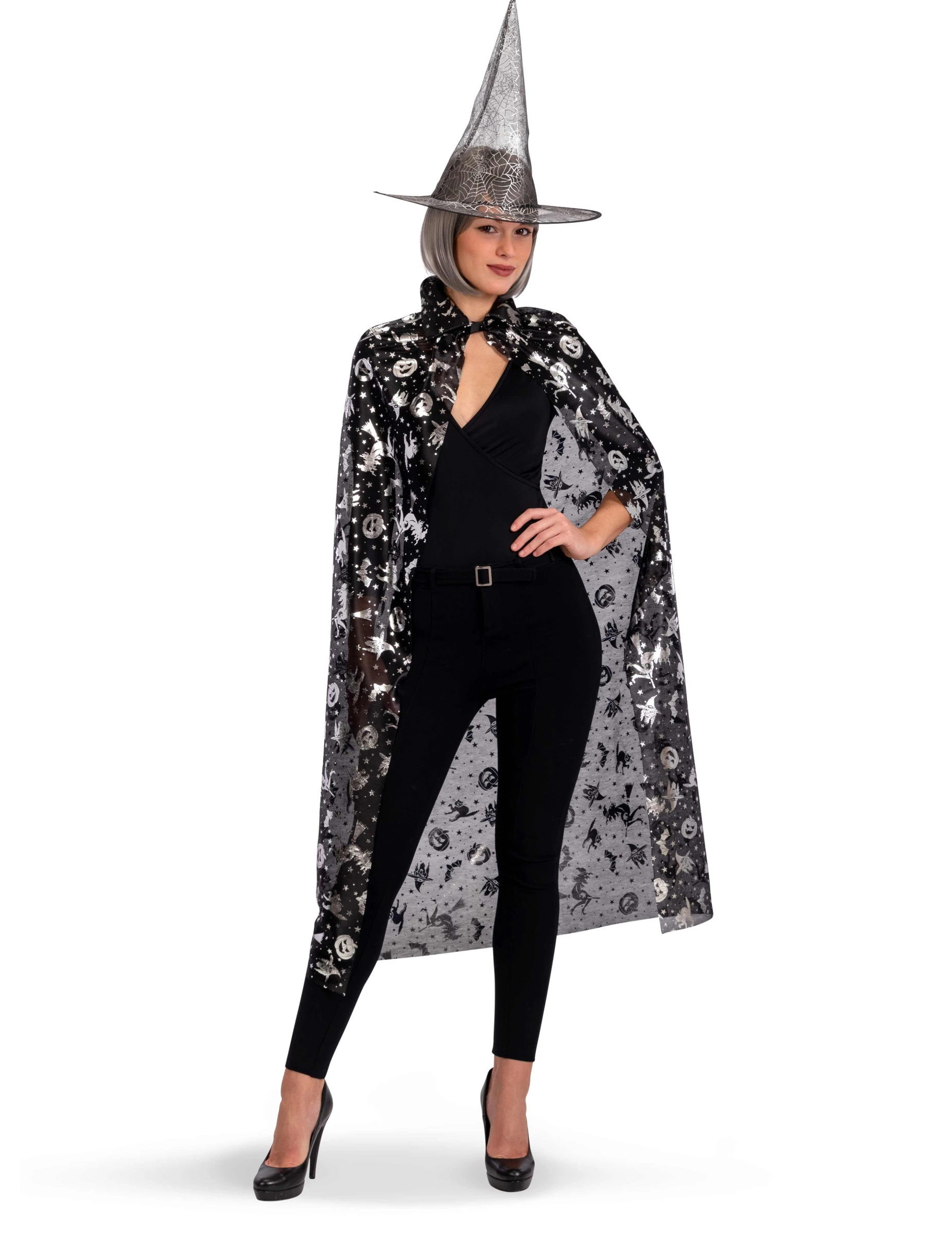 Zwarte En Zilverkleurige Heksen Set Voor Vrouwen 3 Zwarte En Zilverkleurige Heksen Set Voor Vrouwen