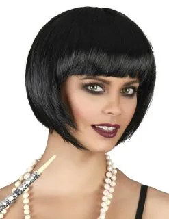 Zwarte Korte Damespruik