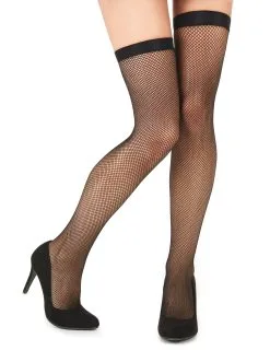 Zwarte Netkousen Met Kleine Mazen Voor Volwassenen