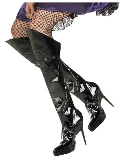Zwarte Vinyl Effect Overlaarzen Voor Volwassenen